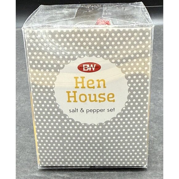 Boston Warehouse Hen House Hen On Nest With Eggs Salt & Pepper Set New In Box - Picture 2 of 5